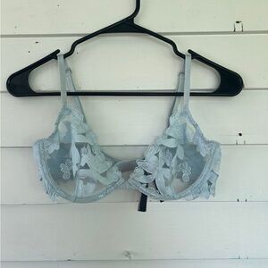 Victoria's Secret Light Blue Floral Lace Bra